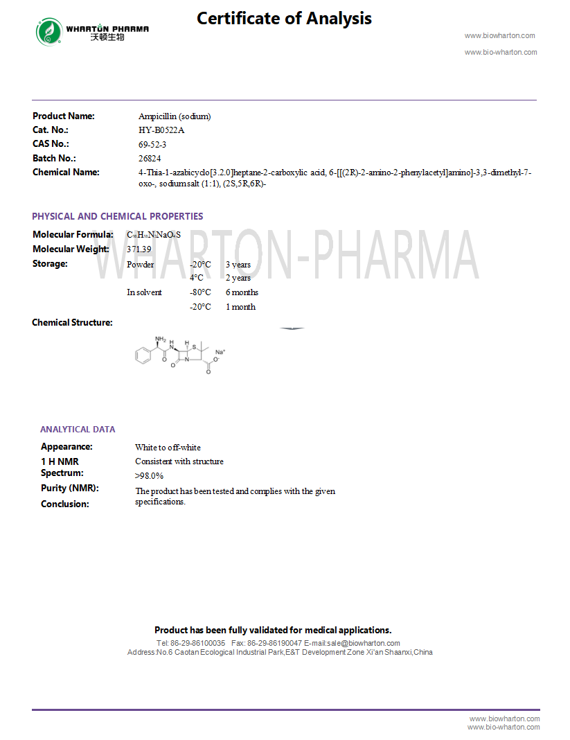 Ampicillin (sodium)-COA wharton