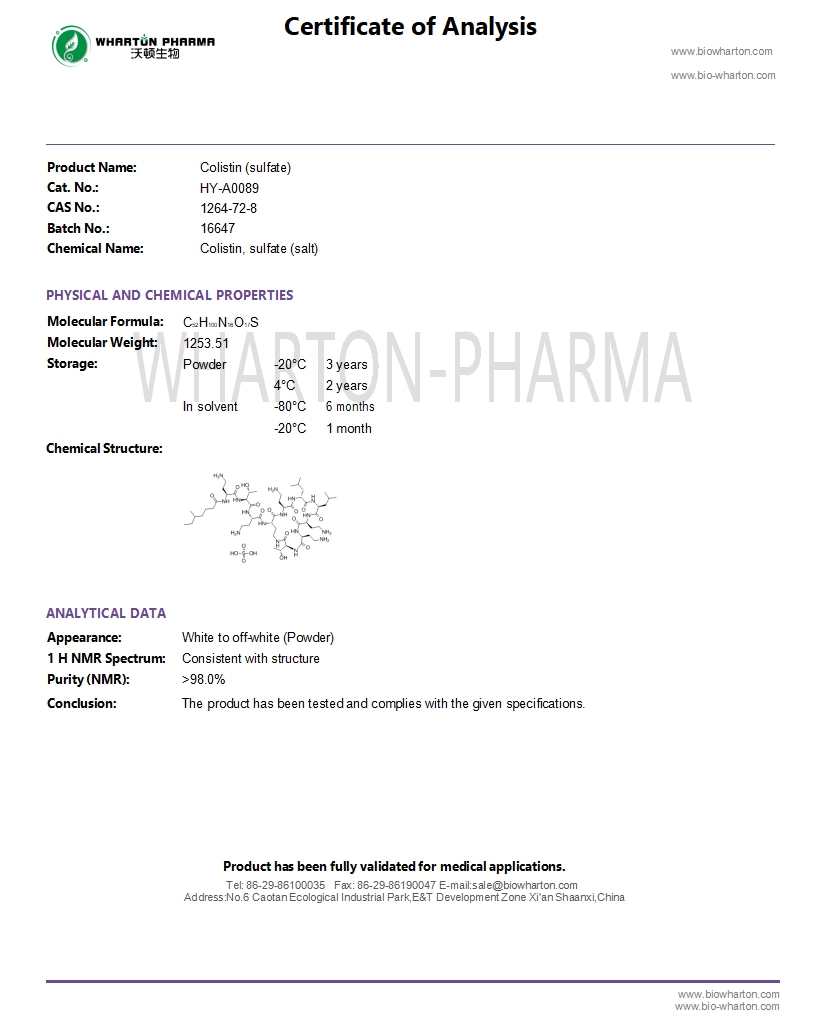 Colistin (sulfate)-COA wharton